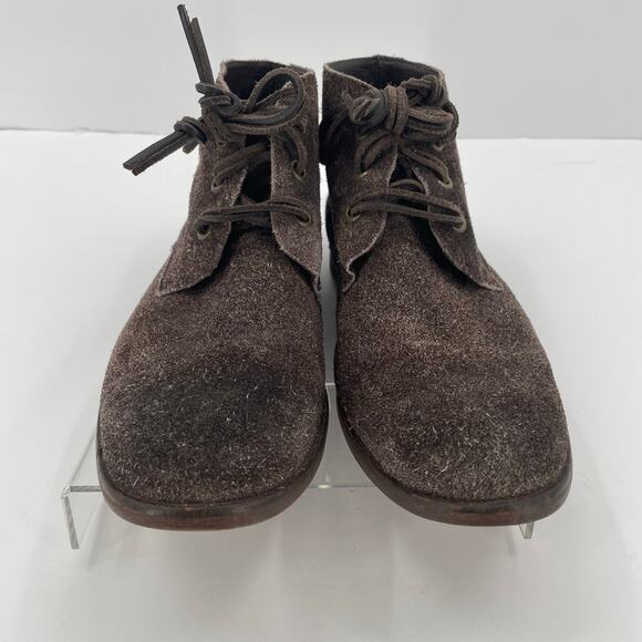 John Varvatos Men's Suede Chukka Boots, Brown/Gray Distressed, Sz. 10M398 - Picture 2 of 15